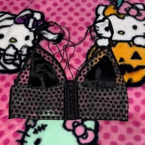 Victoria's Secret Black Floral Mesh Bralette